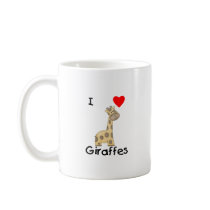I Love Giraffes (2) Coffee Mugs