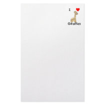 I Love Giraffes (2) Customized Stationery