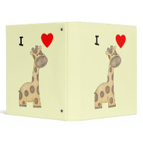 I Love Giraffes (3) Binder
