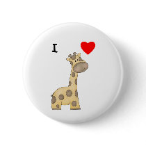 I Love Giraffes (3) Buttons