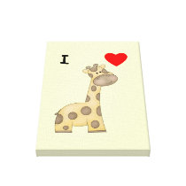I Love Giraffes (3) Gallery Wrapped Canvas