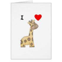 I Love Giraffes (3) Cards