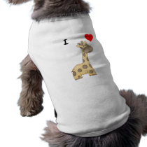 I Love Giraffes (3) Dog T Shirt