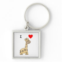 I Love Giraffes (3) Key Chain