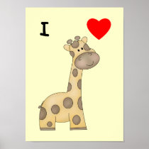 I Love Giraffes (3) Posters