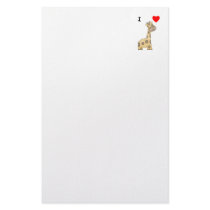 I Love Giraffes (3) Stationery Design