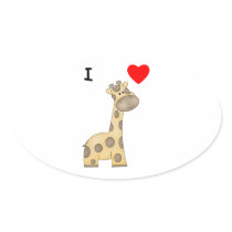I Love Giraffes (3) Sticker