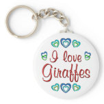 I Love Giraffes Keychain