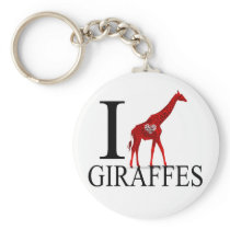 I Love Giraffes Keychains