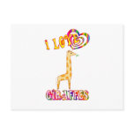 I LOVE GIRAFFES POST CARD