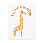 I Love Giraffes Post Card