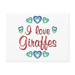 I Love Giraffes Postcard