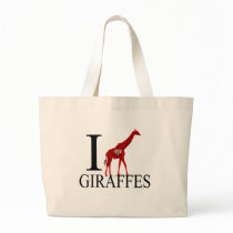 I Love Giraffes Tote Bags