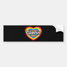 I love Glenn. I love you Glenn. Heart Bumper Sticker