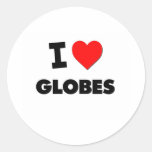 I Love Globes Round Sticker