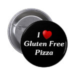 I Love Gluten Free Pizza Pinback Buttons