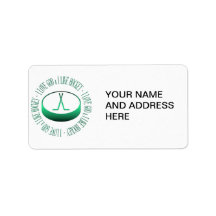 I love God & I like hockey Address Label