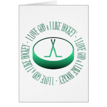 I love God & I like hockey Card