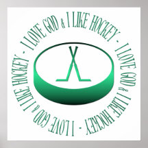 I love God & I like hockey Posters