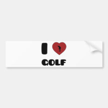 I Love Golf Bumper Sticker