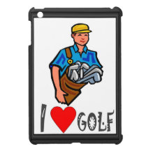 I love golf, carrying clubs iPad mini cases