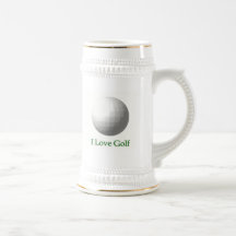 I Love Golf Design Beer Stein Coffee Mugs