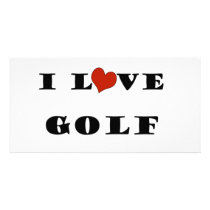 I Love Golf Customized Photo Card