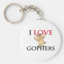 I Love Gophers Key Chain