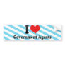 I Love Government Agents Bumper Stickers