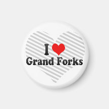 I Love Grand Forks, United States Fridge Magnets
