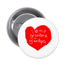 I Love Grandma and Grandpa Pinback Button