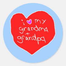 I Love Grandma and Grandpa Stickers