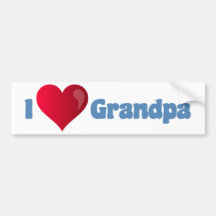 I Love Grandpa Bumper Sticker