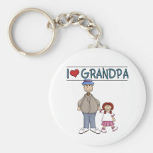 I Love Grandpa Red Haired Girl Key Chain