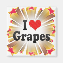 I Love Grapes Fridge Magnets