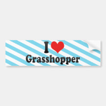 I Love Grasshopper Bumper Sticker