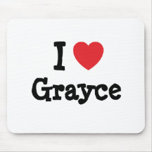 I love Grayce heart T-Shirt Mouse Mat