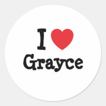 I love Grayce heart T-Shirt Round Sticker