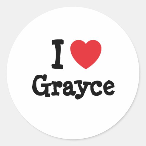 I love Grayce heart T-Shirt Round Sticker