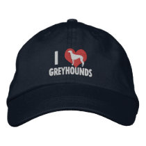 I Love Greyhounds Dark Embroidered Baseball Cap