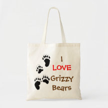 i love grizzly bears bags