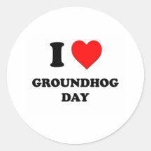 I Love Groundhog Day Stickers