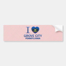 I Love Grove City, PA Bumper Sticker