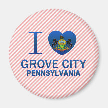 I Love Grove City, PA Magnet