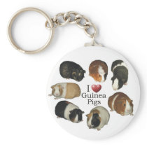 I Love Guinea Pigs - Keychain