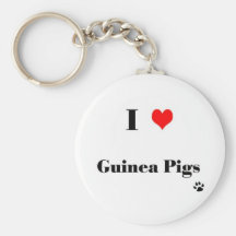 I Love Guinea Pigs Keychain