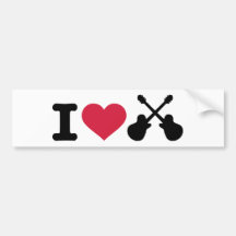 I love guitars bumper stickers