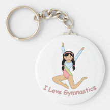 I Love Gymnastics Black Hair Key Chain