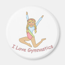 I Love Gymnastics Blonde Magnet