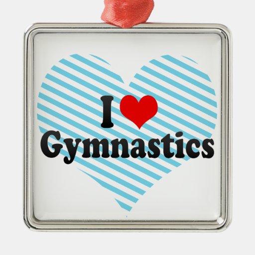 I Love Gymnastics Christmas Ornament